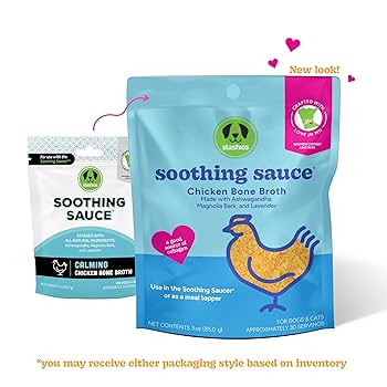 Stashios Soothing Sauce Calming Chicken Bone Broth Powder Supplement for Dogs & Cats - 3 oz