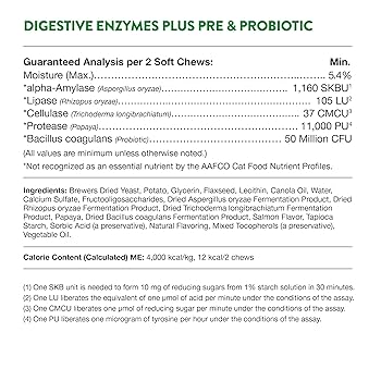 NaturVet Digestive Enzymes Plus Probiotics Cat Soft Chews - 60 Count