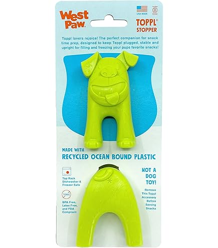 West Paw Zogoflex Toppl Dog Toy - Large, Green (Granny Smith) - Treat Dispensing Puzzle Chew Toy