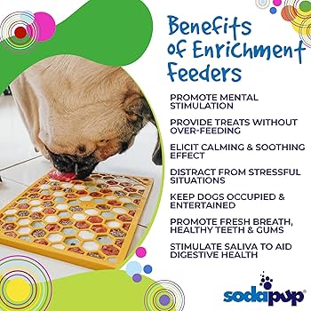 SodaPup Lick Mat - Enrichment eMat Honeycomb Design - Small - Yellow