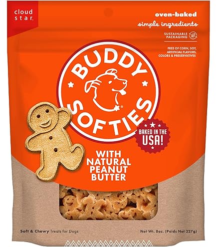 Cloud Star Wag More Bark Less Grain Free Soft & Chewy Peanut Butter & Apple Dog Treats - 5 oz