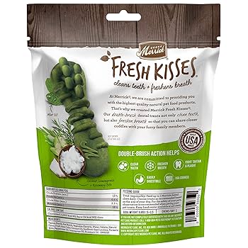 Merrick Fresh Kisses XS Dog Treats - Coconut Oil & Botanicals, 20 Count, 6 oz Dental Chews
