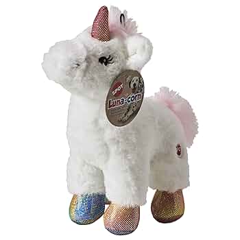 Spot Luna-Corn Plush Dog Toy - 10 Inch, Assorted Colors, with Squeaker