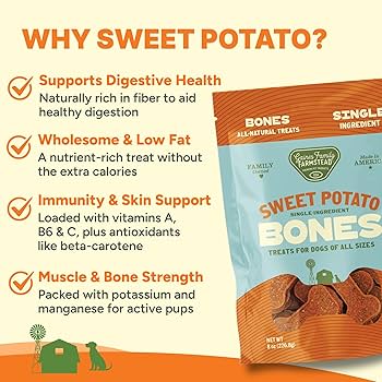 Gaines Family Farmstead Sweet Potato Bones Dog Treats - 8 oz