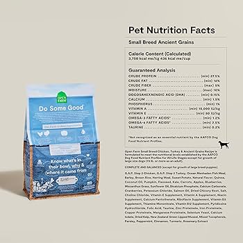 Open Farm Small Breed Dog Food, Ancient Grains Recipe, Chicken & Turkey, 4lb Bag