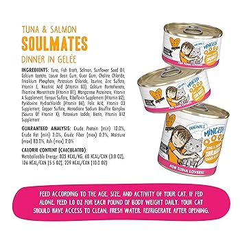 BFF Soulmate Tuna & Salmon Minced Cat Food, 10 oz Can - Weruva Best Feline Friend Originals