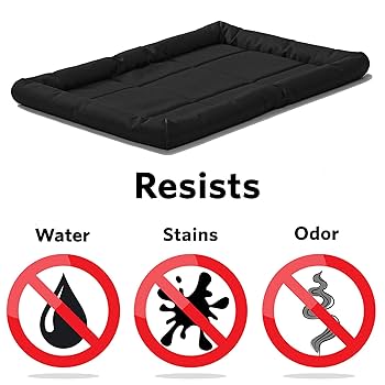 Midwest Quiet Time Maxx Ultra-Rugged Dog Bed, Black, 42 x 29 Inches - Water & Odor Resistant