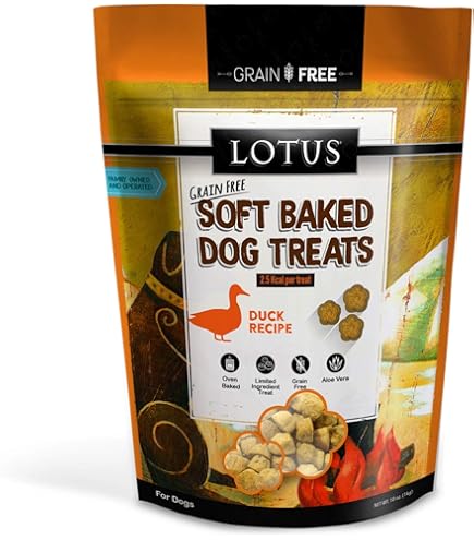 Lotus Wholesome Duck Recipe Soft Baked Dog Treats - Grain-Free, 10 oz