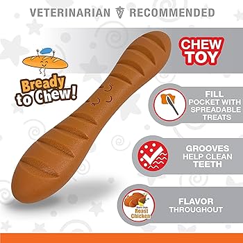 Nylabone Power Chew Baguette Dog Toy - Chicken Flavor, Large/Giant Breed, Durable Chew Toy