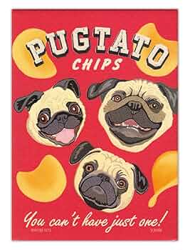 Retro Pets Pugtato Chips Magnet - Pug Dog Refrigerator Magnet