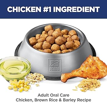 Hill's Science Diet Adult Oral Care Dry Dog Food, Chicken, Rice & Barley Recipe, 4 lb Bag