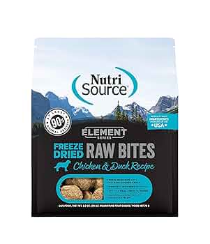 NutriSource Element Series Chicken & Duck Freeze Dried Raw Bites Dog Food Meal Topper Treat 2.5 oz