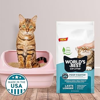 World's Best Cat Litter Poop Fighter - Max Odor Defense, Clumping, Scented, 15 lbs