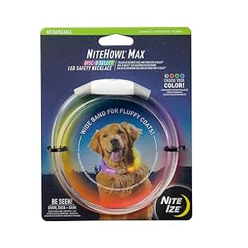 Nite Ize NiteHowl Max Rechargeable LED Dog Safety Necklace - Disc-O Select