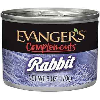 Evanger's Grain-Free Rabbit Wet Dog & Cat Food Complement, 6 oz Can