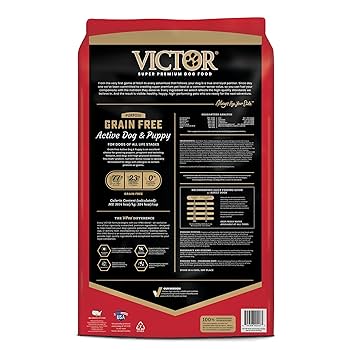VICTOR Grain-Free Active Dog & Puppy Food - 30 lb Bag - High Protein, All Life Stages