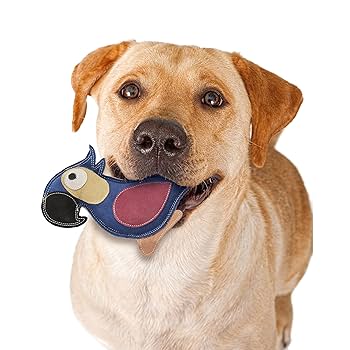 Spot Dura-Fused Leather Parrot Dog Toy - 8 inch, Assorted Colors - Durable Jute & Leather
