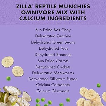 Zilla Reptile Munchies - Omnivore Mix with Calcium - 4 oz