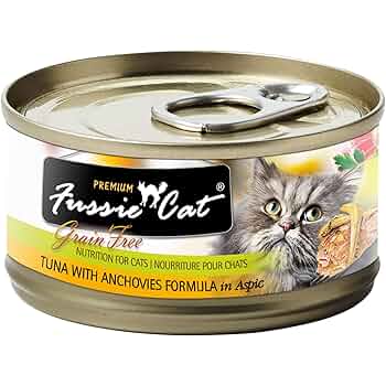 Fussie Cat Tuna & Anchovy in Aspic, Grain-Free Wet Cat Food, 2.8 oz Can