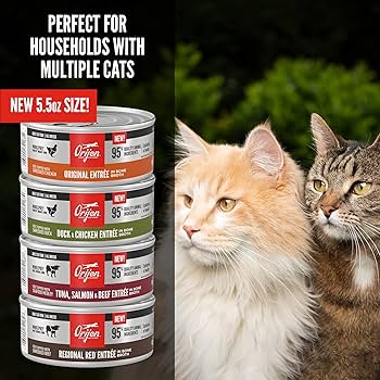 ORIJEN Tuna Salmon & Beef Entrée Wet Cat Food, 3oz Can - Adult Formula, Pate & Shreds in Broth
