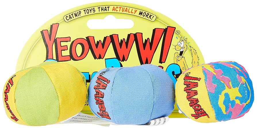 Yeowww! My Cats Balls Cat Toy - 3 Pack - Organic Catnip Filled Balls