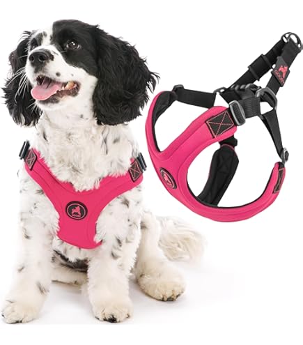 Gooby Comfort X Step-in Dog Harness, Choke-Free, Micro Suede, Patented X Frame, Pink, Large
