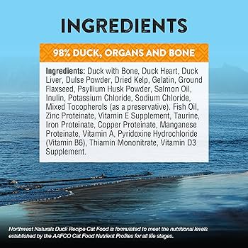 Northwest Naturals Freeze Dried Duck Cat & Kitten Food 11oz - Grain-Free Raw Diet Nibbles