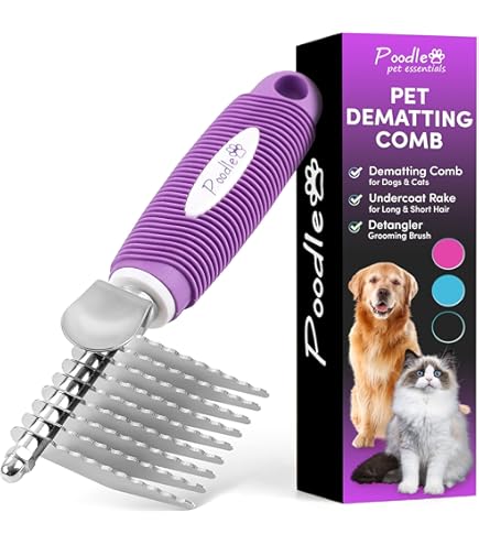 Coastal Pet Li'l Pals Dog & Puppy Shedding Comb - XS Breed, Green/Blue Handle
