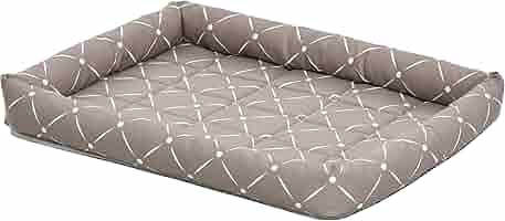 MidWest Quiet Time Couture Ashton Bolster Pet Bed, Mushroom, 24-Inch