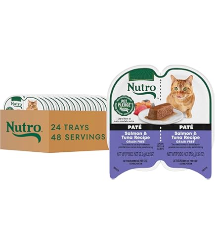 Nutro Perfect Portions Grain Free Salmon & Tuna Recipe Pate Wet Cat Food, 2.6 oz (24 Trays)