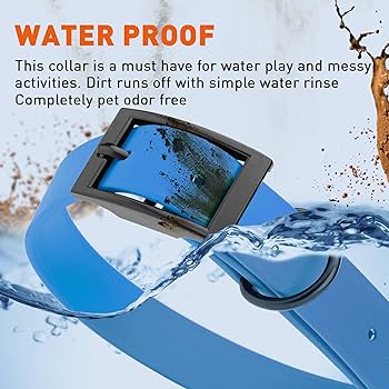 Dogline Biothane Waterproof Dog Collar, Blue, 1" x 18-22", Strong Coated Nylon Webbing, Odor-Proof