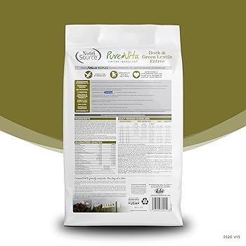 Pure Vita Grain-Free Duck & Green Lentils Dry Dog Food, 25 lb