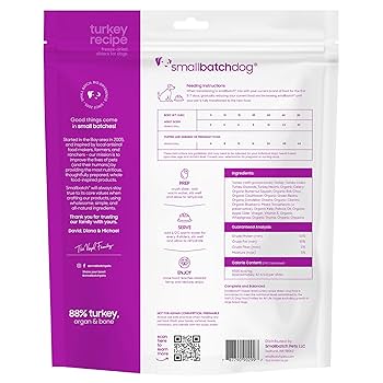 Smallbatch Turkey Freeze-Dried Raw Dog Food Sliders, 25 oz - Organic, Grain-Free