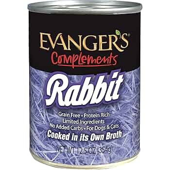 Evanger's Compliments Grain-Free Rabbit Wet Dog & Cat Food, 12.8 oz Can