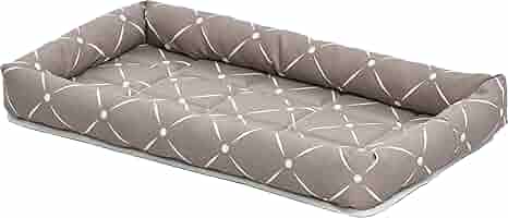 Midwest Quiet Time Couture Ashton Bolster Pet Bed - Mushroom - 36 inch Dog Bed