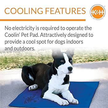 K&H Coolin' Pet Pad - Large 20" x 36" Blue - Cooling Dog Mat, Non-Toxic Gel