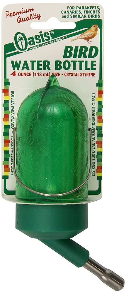 Kordon Oasis Bird Bottle - 4 oz Green Small Pet Waterer