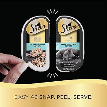 Sheba Perfect Portions Cuts in Gravy, Salmon & Tuna Variety Pack, Grain-Free Wet Cat Food, 2.6 oz, 12 Twin Packs