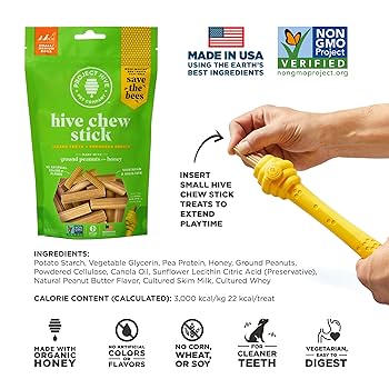 Project Hive Chew Stick - Small Dog Treats - Peanut Butter & Honey, 7 oz