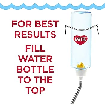 Kaytee Clear View Water Bottle - 32 oz - Small Animal - Heavy Duty Spring Attachment - Drip Resistant