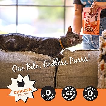 Plato Air-Dried Cat Treats, Chicken Recipe, 2.5oz - Healthy & Natural Cat Treats