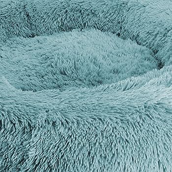 Arlee Rover Rest Shaggy Donut Pet Bed, 36 inch, Teal, Memory Foam, Calming