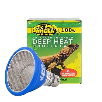 Pangea 100W Deep Heat Projector - Reptile Terrarium Heat Lamp, Infrared A & B, Ceramic Socket