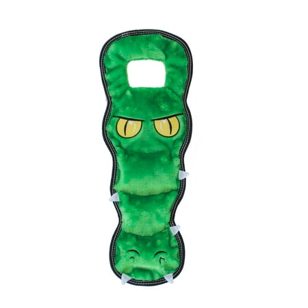 Outward Hound Tough Seamz Gator Plush Dog Toy, Green, XL