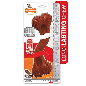 Nylabone Power Chew Monster Curve Bone Dog Chew Toy - Bison Flavor - XX-Large/Monster Size