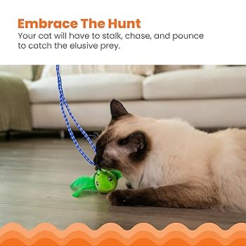 Catstages Tail Teaser Ground Prey Interactive Cat Wand Toy with Catnip