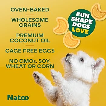 NATOO Biscuits for Small Dogs & Puppies, Sweet Potato & Pumpkin Flavor, 8 oz Crunchy Dog Treats