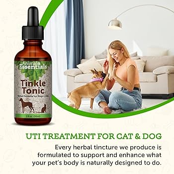 Animal Essentials Tinkle Tonic - Herbal Urinary Tract Support for Dogs & Cats - 1oz