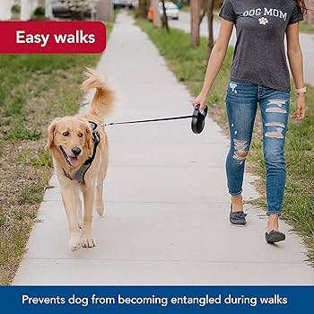 Coastal Power Walker Dog Retractable Leash - Red, Medium, 16 ft, Up to 64 lbs
