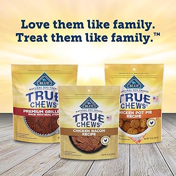 Blue Buffalo True Chews Chicken & Bacon Recipe Dog Treats - 12 oz Bag, Natural Ingredients, Made in USA